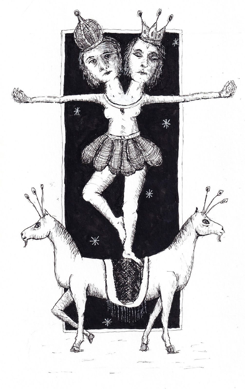 No.0426-A Riders, 2026, ink on Bristol, 9 by 12 inches