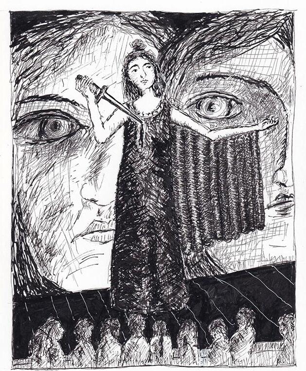 No.1225-A Opera, 2025, ink on Bristol, 9 by 12 inches